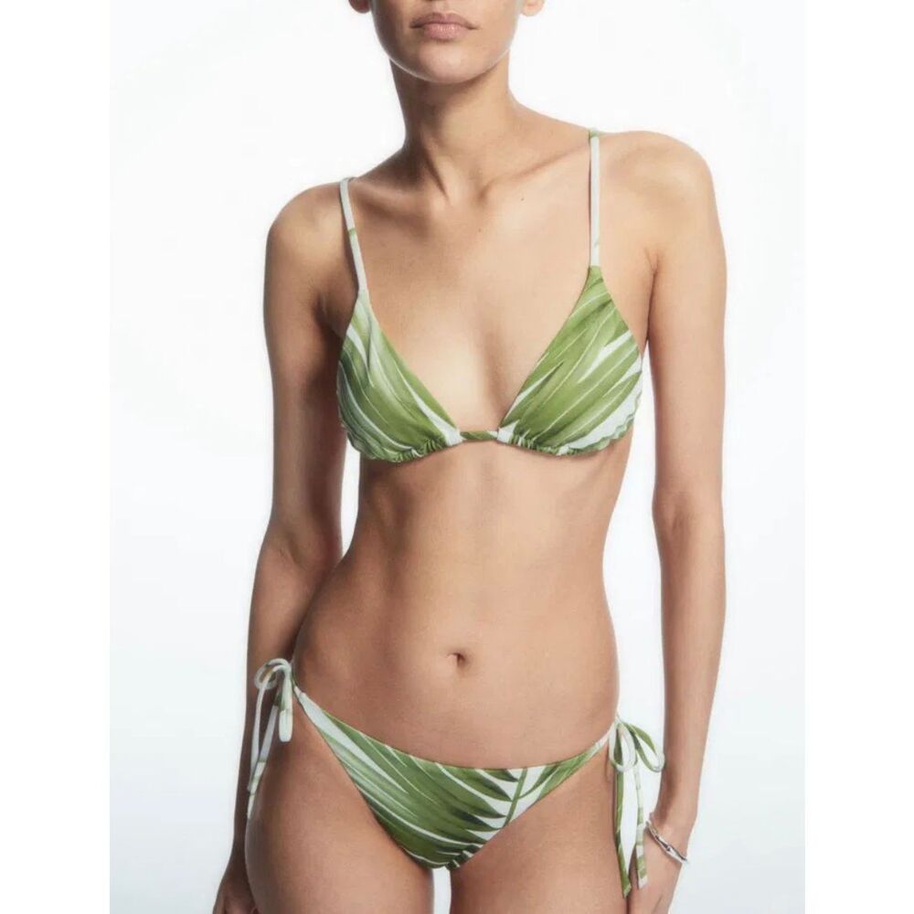 COS Tropical Palm Frond String Bikini | Green in 6